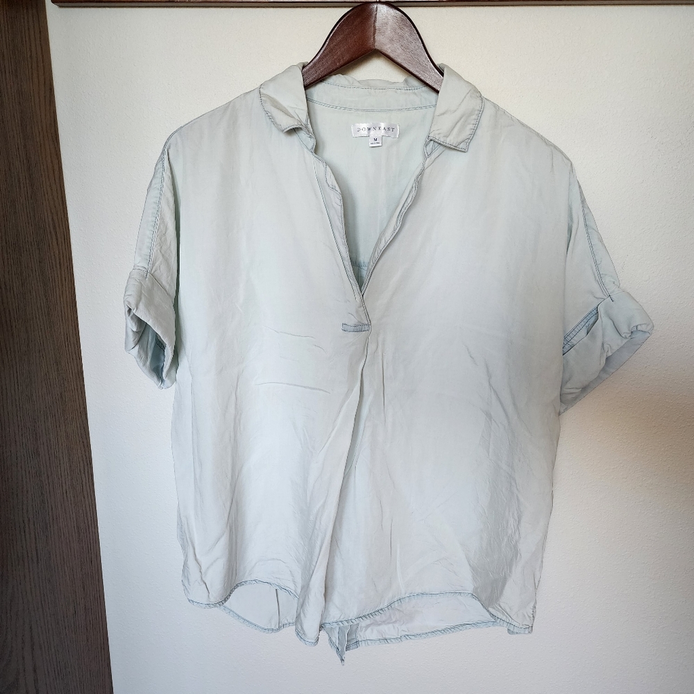 Lightwash chambray pull over top